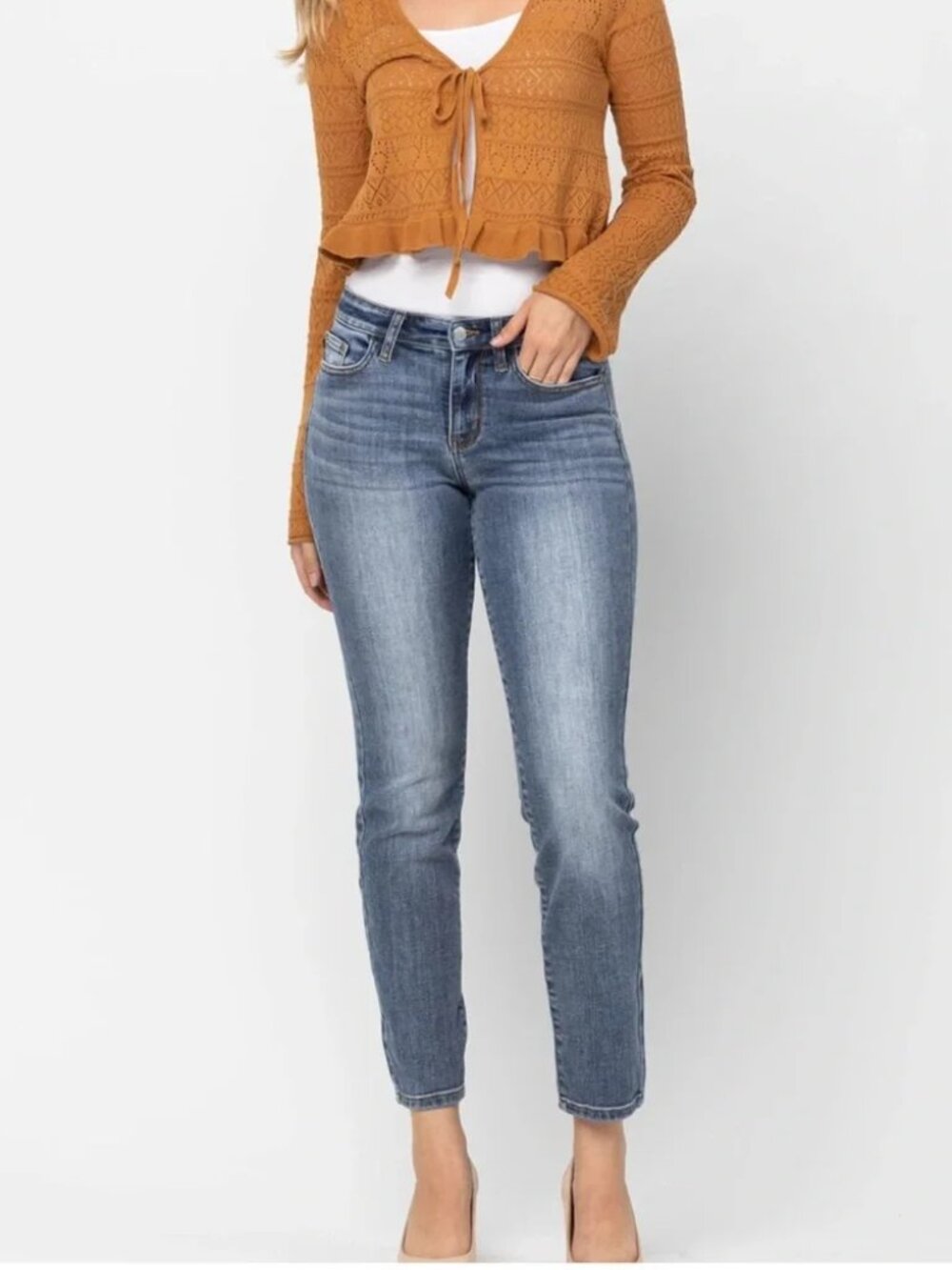 Judy Blue Slim Fit Mid Rise Jeans Dark Wash Stretch Denim NWT 18W